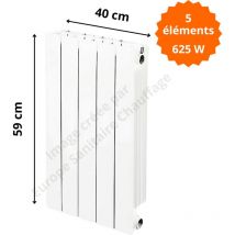 Radiateur aluminium horizontal VIP 500 Hauteur 590 Puissance : 125 watts par élément Éléments 5 éléments