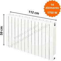 Global Radiatori - Radiateur aluminium horizontal vip 500 Hauteur 590 Puissance : 125 watts par élément Éléments 14 éléments