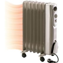 Plein-air Radiateur À Bain D'Huile Blanc 1500 W Portable