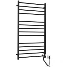 Radiateur de serviette électrique REDONDO avec minuterie, rond, 630x1160 mm, 130 W, noir