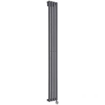 Vitality Électrique - Radiateur Design Vertical Colonnes Ovales - Anthracite - 178 x 23.6 cm - Hudson Reed