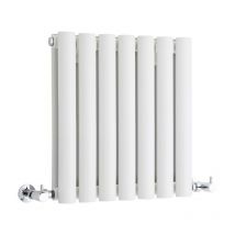 Hudson Reed - Vitality – Radiateur Design Horizontal Compact – Blanc – 40 x 41.5cm Double Rang