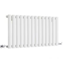 Vitality – Radiateur Design Horizontal Compact – Blanc – 40 x 82.6cm - Hudson Reed