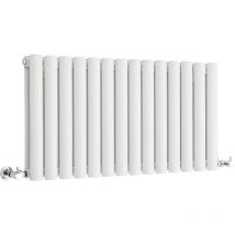 Hudson Reed Vitality – Radiateur Design Horizontal Compact – Blanc – 40 x 82.6cm Double Rang