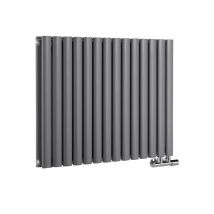 Vitality Caldae – Radiateur Design Horizontal – Raccordement Central – Anthracite – 63.5 x 83.4cm Double Rang - Hudson Reed