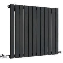Hudson Reed - Radiateur Design Horizontal Noir Delta 63.5cm x 84cm x 5.2cm 751 Watts