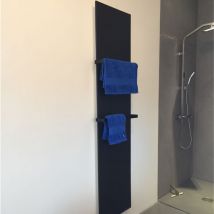 U-tile - Radiateur électrique monochrome noir - 800 Watts - 180 x 40 cm vertical