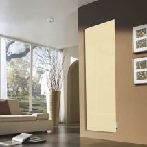 Ilo Technology - Radiateur électrique plat panneau rayonnant en verre 180x60cm 1100W créme - convertible en sèche serviette