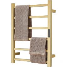 Vivolilv - Sèche-Serviettes électrique, Mural avec Minuterie Porte-Serviettes Chauffant Thermostatique en Acier Inoxydable 304 60X45cm Hardwired, or