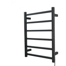 Sèche-serviettes Électrique, Mural Avec Minuterie Porte-serviettes Chauffant Thermostatique En Acier Inoxydable 304 60x45cm Hardwired, Noir