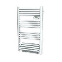 Carrera - Radiateur sèche-serviette 500W + soufflerie 1000W (1500W) - Tubes ronds - Blanc