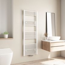 Heilmetz - Sèche-serviette eau chaude 568W Radiateur Salle de Bain Chauffe eau Pour Chauffage Central 140×50cm Blanc