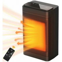 Radiateur Soufflant Céramique 1500W Radiateur Soufflant Electrique Basse Consommation Minuterie 12h 3 Modes Avec Tactile Protect