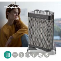 Radiateur soufflant céramique 2 niveaux de chauffage, chauffage électrique, oscillant, niveau d'air froid, protection contre l'inclinaison,