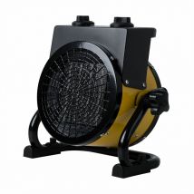 Kynast Tools - Aérotherme en céramique, radiateur électrique, 2 niveaux, radiateurs orientables, radiateur radiant, thermostat réglable, poignée de
