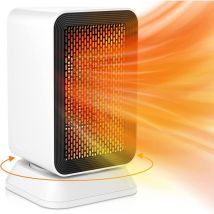 Radiateur soufflant,chauffage électrique avec 3 niveaux de puissance/économie d'énergie 1000W/PTC-céramique/timer/3S chauffer, chauffage d'appoint