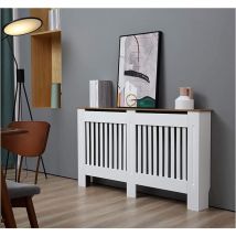 Radiator Cover White Modern Painted mdf Cabinet, Slats, Grill, Wood Top Shelf, Small & Radiator Cover Grey Modern Painted mdf Cabinet