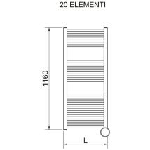 Radiatore Bagno Scaldasalviette Lisa 22 1200/450 Int. 400 Mm Elettrico Con Termostato Eco 9016 3581646100063