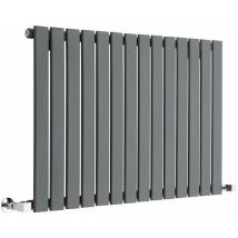 Hudson Reed - Delta Radiatore Termoarredo di Design Orizzontale Moderno - Termosifone con Finitura In Antracite - Pannelli Piatti - 635 x 980mm - 876