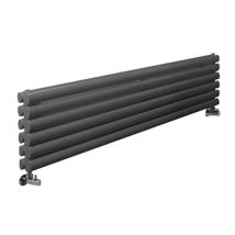 Revive Radiatore Termoarredo di Design Orizzontale Moderno - Termosifone Con Finitura In Antracite - Design a Colonna Ovale - 354 x 1780 x 78mm