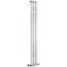Hudson Reed - Delta Radiatore Termoarredo di Design Verticale Moderno - Termosifone con Finitura Cromata - Pannelli Piatti - 1800 x 225mm - 334 Watt