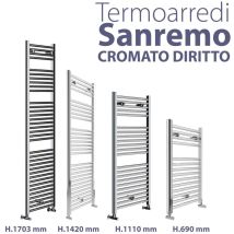 Fabinstore - Radiatore Termoarredo Scaldasalviette Cromo Lucido Modello Sanremo Mm 1110x600 Watt 416 Int. 550 Lazzarini
