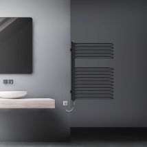 Luxebath - ML-Design Radiatore Scaldasalviette da Bagno Antracite 500 x 800 mm Termosifone in Acciaio Termoarredo Design Moderno Stendibiancheria
