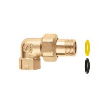 Dreiteilige Winkelverschraubung PN16 1" F x M mit Rohrverschraubung Caleffi 588160 1" F x M a bocchettone