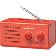 Serbia - Radio am ​​fm portable, haut-parleur intégré, prise casque, prend en charge l'alimentation usb, rouge