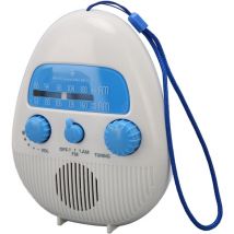 Radio de Douche Portable étanche, Radio de Salle de Bain avec Haut-Parleur intégré, Radio de Douche AM FM à Piles pour Extérieur Intérieur