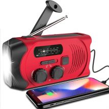 Mezheng - Radio solaire, éclairage de secours, générateur manuel, rouge