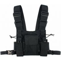 Memkey - Radios De Poche Radio De Poitrine Harnais Poitrine Face Pack Pochette Etui Gilet greement Etui pour 2 Voies Radio Talkie Walkie Applique Noir