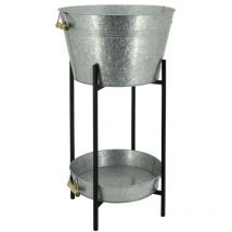 Rafraîchisseur de bouteilles sur pieds en métal galvanisé