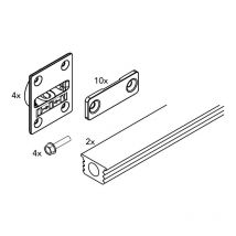Ferrure de redressement pour la stabilisation de portes coulissantes - Décor : Anodisé Hawa