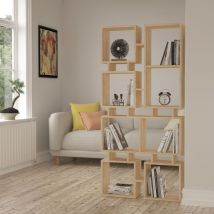 Decortie Rail Modern Bookcase Display Unit No.1 Tall 166.5cm - Oak