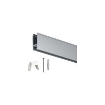 Rail cimaise xpo Rail 200cm + clips + vis + chevilles - rail de suspension de plexi de protection - conditionnement : rail à l'unité - couleur :