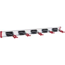 Barre de rangement – Porte-outils mural en aluminium – Longueur 750 mm – 5 porte-outils – Bruns
