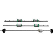 Rail de guidage linéaire Mophorn 2 rails coulissants HGR20-1000 mm avec 1 vis à billes RM1605-1000 mm, kit BF12/BK12, rails linéaires carrés pour