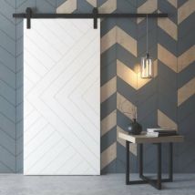 Secury-t - Rail porte coulissante loft/fermière acier noir en applique