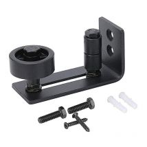 Rail de porte coulissante robuste pour portes de grange, butée en acier au carbone noir 8 en 1, conception à fond affleurant, panneaux de sol et de