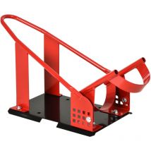 Homcom - Rail de support universel pour moto - support béquille moto - bloque roue 8-15,5 cm - métal thermolaqué rouge noir