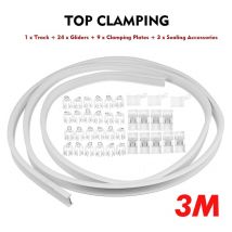 Rail de tringle de fenêtre à courbe droite de douche pliable flexible de plafond de rail de rideau (serrage supérieur de 3M)