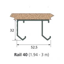 Rail de roulement pour tubel 40 - Longueur : 3000 mm Mantion