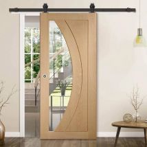 Secury-t - Rail porte coulissante loft/fermière acier noir pour porte en bois