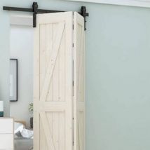 Rail porte coulissante pour porte pliante 2m en acier noir en applique