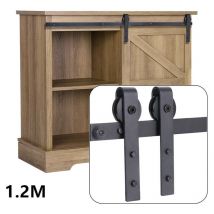 Quincaillerie Kit de Rail pour Porte Coulissante Kit de Porte Grange Coulissante Système de Porte avec Roulette et Rail 1,2M