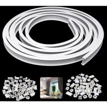 Rail Pliable pour Rideau Classique - Plastique + Acier - Ouverture Centrale - Longueur 5m (Modèle jkl)