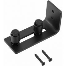 Rails de sol de porte de grange, Rails de rouleaux inférieurs réglables en acier au carbone pour mur de porte coulissante en bois/rouleaux noirs de