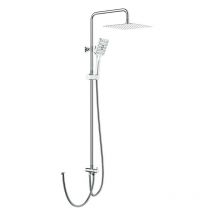 Colonne de Douche sans Robinetterie, Douche Set avec Inverseur, Acier Inoxydable Tête de Douche Carrée 25 25 cm, Pommeau de Douche de 3 Jets, Douche