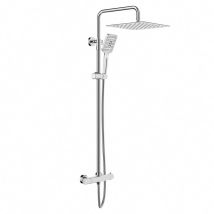 Rainsworth - Colonne De Douche Thermostatique Ensemble De Douche Chromé. Douche De Tête Carrée 30 X 30 Cm En Acier Inoxydable.